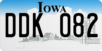 IA license plate DDK082