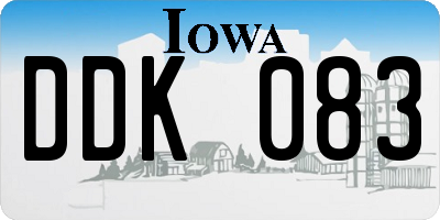IA license plate DDK083