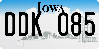 IA license plate DDK085