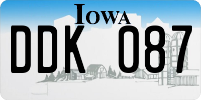 IA license plate DDK087