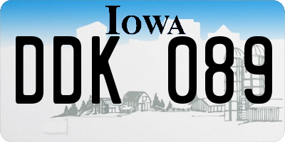 IA license plate DDK089
