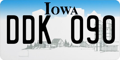 IA license plate DDK090