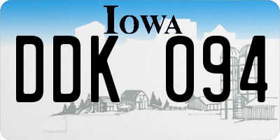 IA license plate DDK094