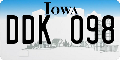 IA license plate DDK098