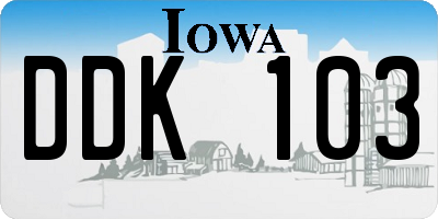 IA license plate DDK103