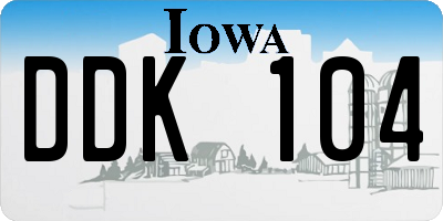 IA license plate DDK104