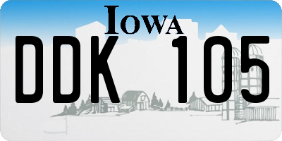 IA license plate DDK105