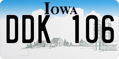 IA license plate DDK106