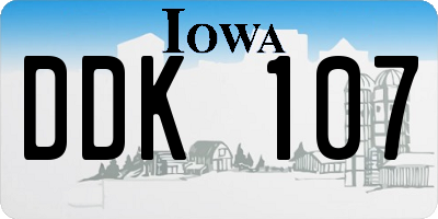 IA license plate DDK107