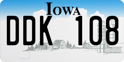 IA license plate DDK108