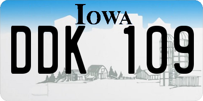 IA license plate DDK109