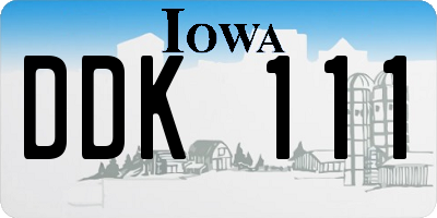 IA license plate DDK111