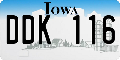 IA license plate DDK116