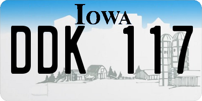 IA license plate DDK117