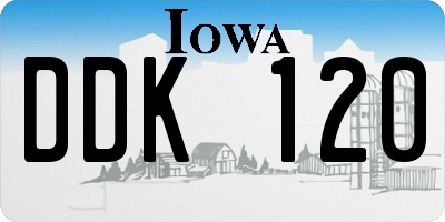 IA license plate DDK120