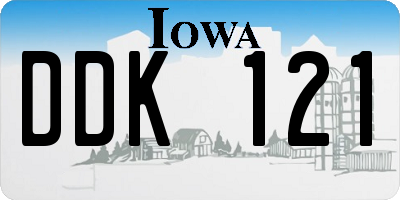 IA license plate DDK121