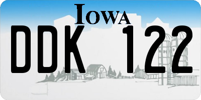 IA license plate DDK122