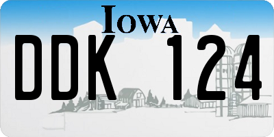 IA license plate DDK124