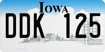 IA license plate DDK125
