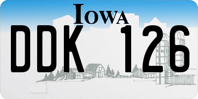 IA license plate DDK126