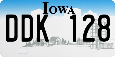 IA license plate DDK128