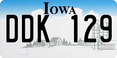 IA license plate DDK129
