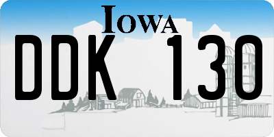 IA license plate DDK130