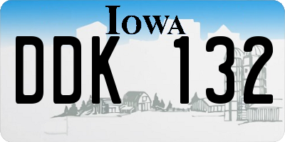 IA license plate DDK132