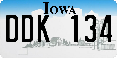 IA license plate DDK134