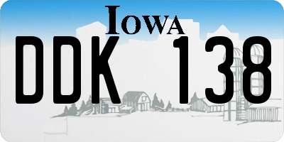 IA license plate DDK138