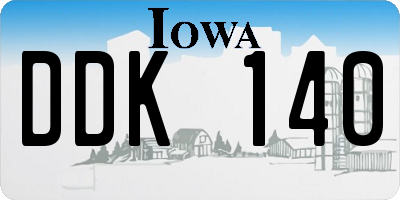 IA license plate DDK140