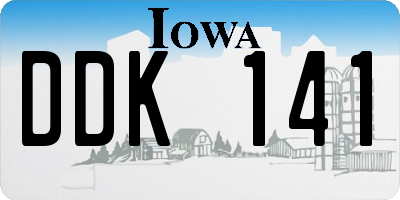 IA license plate DDK141