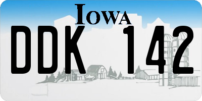IA license plate DDK142
