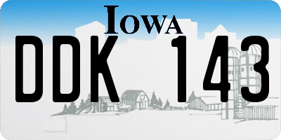 IA license plate DDK143
