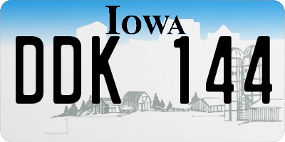 IA license plate DDK144
