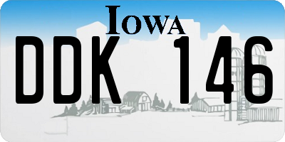 IA license plate DDK146