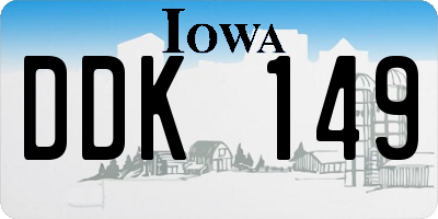 IA license plate DDK149
