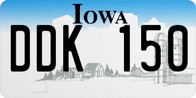 IA license plate DDK150