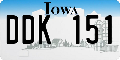 IA license plate DDK151