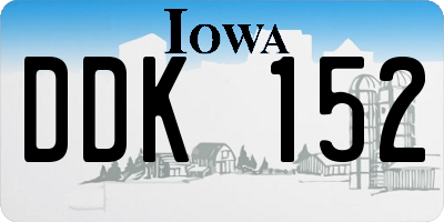 IA license plate DDK152