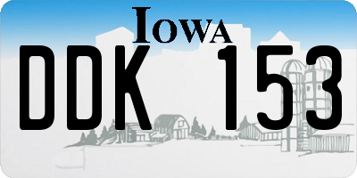 IA license plate DDK153