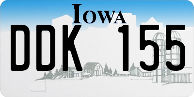 IA license plate DDK155