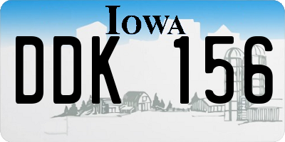IA license plate DDK156