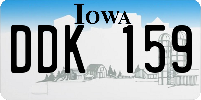 IA license plate DDK159