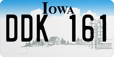 IA license plate DDK161
