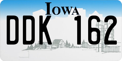 IA license plate DDK162