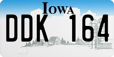 IA license plate DDK164