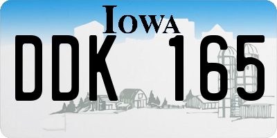 IA license plate DDK165