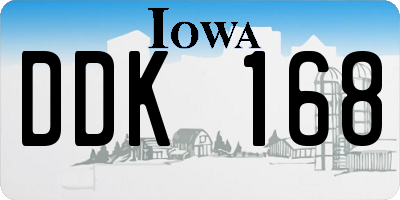 IA license plate DDK168