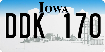 IA license plate DDK170